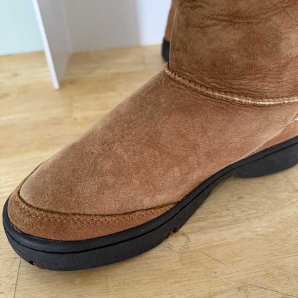 UGG women's 9 Ultimate Cuff BOOTS Chestnut Brown Tall Shearling Lined  5273 - Picture 10 of 16